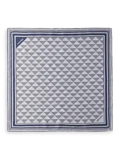Prada Women's Printed Silk Twill Square Scarf | Thumbnail 1 Prada Women's Printed Silk Twill Square Scarf | Thumbnail 1