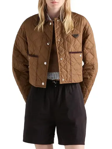 Prada Women's Light Re-Nylon Cropped Jacket - Brown - Size 10 | Thumbnail 2