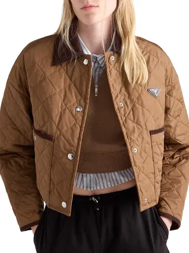 Prada Women's Light Re-Nylon Cropped Jacket - Brown - Size 10 | Thumbnail 4