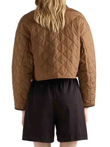Prada Women's Light Re-Nylon Cropped Jacket - Brown - Size 10 | Thumbnail 5