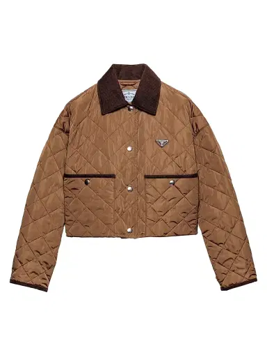 Prada Women's Light Re-Nylon Cropped Jacket - Brown - Size 10 | Thumbnail 1