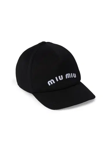 Miu Miu Women's Drill Baseball Cap - Black - Size Small | Thumbnail 1 Miu Miu Women's Drill Baseball Cap - Black - Size Small | Thumbnail 1