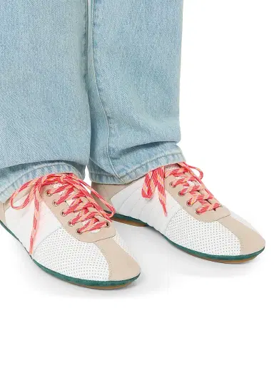 Valentino Garavani Men's Strikie Sneakers in Perforated Nappa and Suede - White | Thumbnail 7