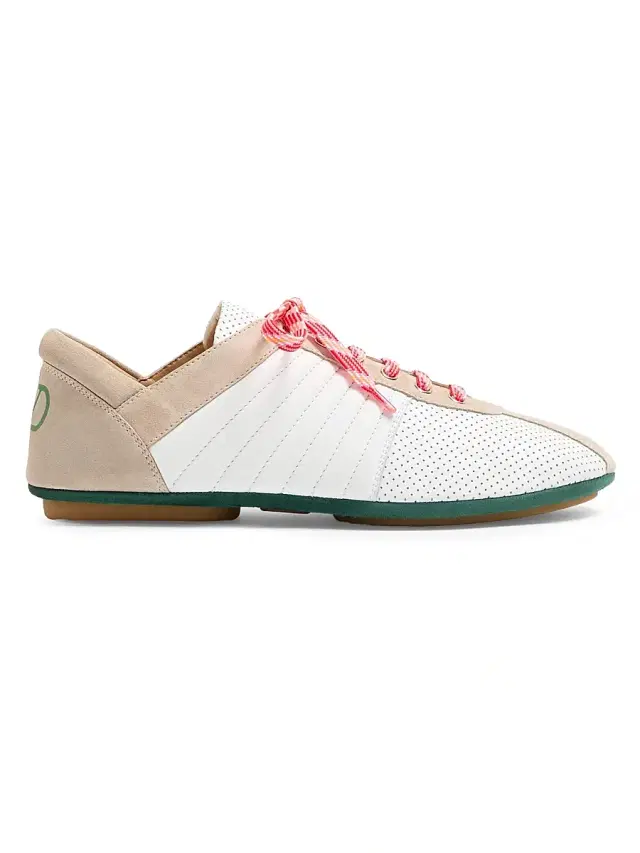 Valentino Garavani Men's Strikie Sneakers in Perforated Nappa and Suede - White