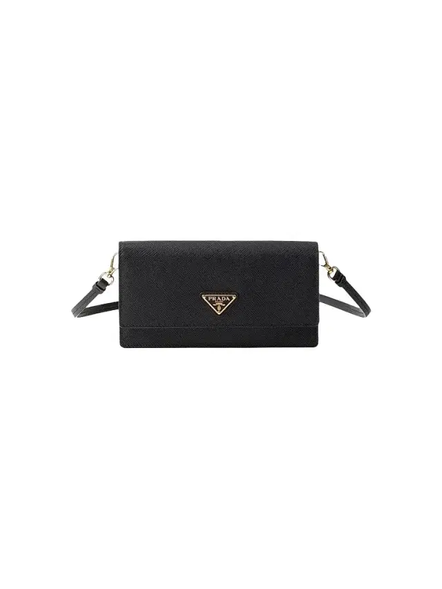 Women's Saffiano Leather Mini Pouch - Black