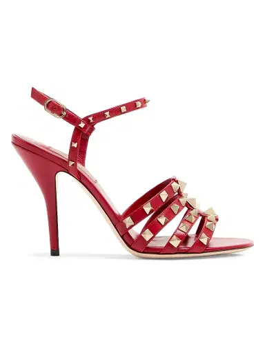 Valentino Garavani Women's Rockstud 100MM Kidskin Sandals - Red - Size 11 | Thumbnail 1 Valentino Garavani Women's Rockstud 100MM Kidskin Sandals - Red - Size 11 | Thumbnail 1
