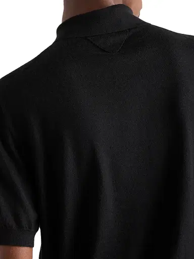 Prada Men's Cashmere and Silk Polo Shirt - Black - Size 38 | Thumbnail 3 Prada Men's Cashmere and Silk Polo Shirt - Black - Size 38 | Thumbnail 3