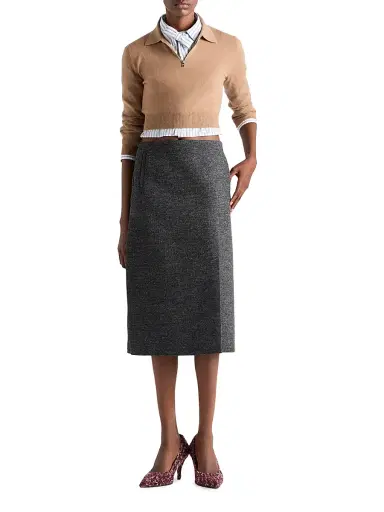 Prada Women's Cashmere Polo Sweater - Brown | Thumbnail 6 Prada Women's Cashmere Polo Sweater - Brown | Thumbnail 6