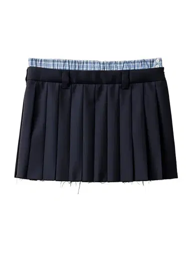 Miu Miu Women's Pleated Batavia Mini-Skirt - Blue - Size 2 | Thumbnail 1