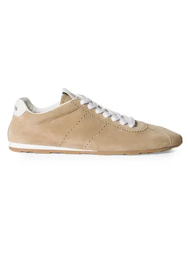 Miu Miu Women's Plume Suede Sneakers - Beige - Size 7 | Thumbnail 1 Miu Miu Women's Plume Suede Sneakers - Beige - Size 7 | Thumbnail 1
