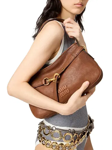 Miu Miu Women's Aventure Nappa Leather Shoulder Bag - Brown | Thumbnail 2