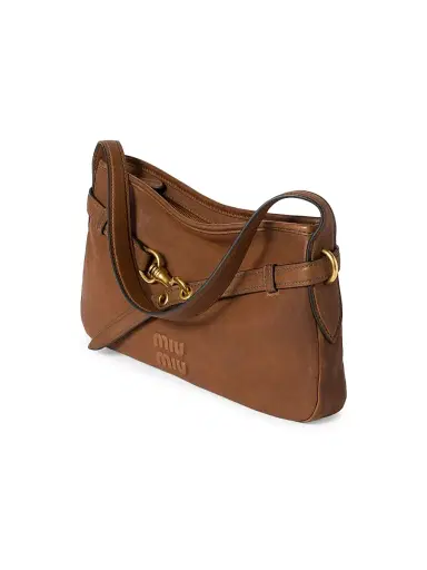 Miu Miu Women's Aventure Nappa Leather Shoulder Bag - Brown | Thumbnail 3