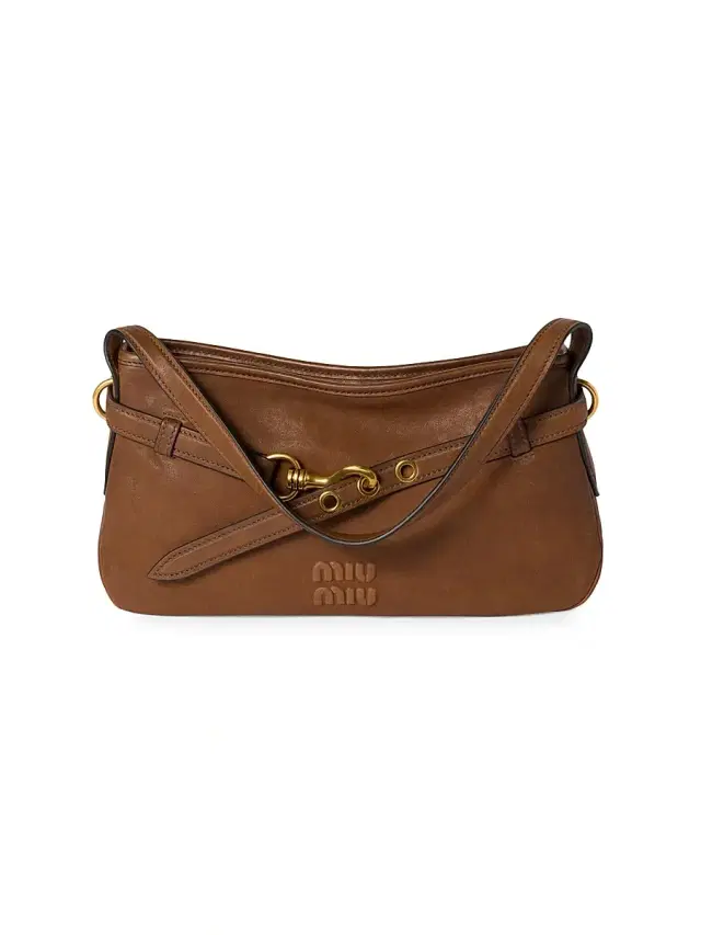 Women's Aventure Nappa Leather Shoulder Bag - Brown