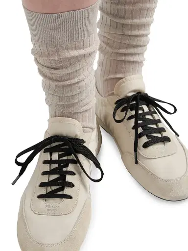 Prada Women's Collapse Re-Nylon and Suede Sneakers - Beige Khaki - Size 8.5 | Thumbnail 2 Prada Women's Collapse Re-Nylon and Suede Sneakers - Beige Khaki - Size 8.5 | Thumbnail 2