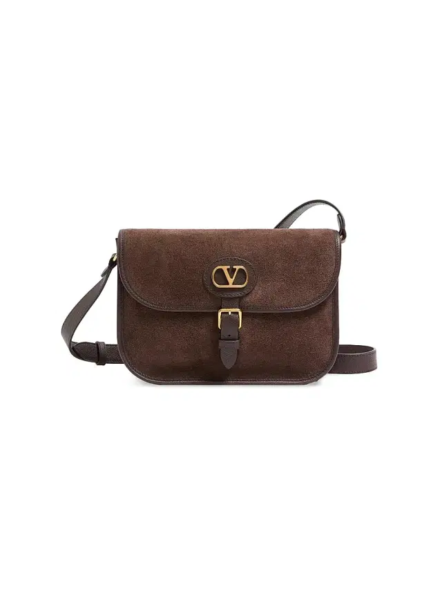 Valentino Garavani Men's Antibes Suede Shoulder Bag - Testa Di Moro