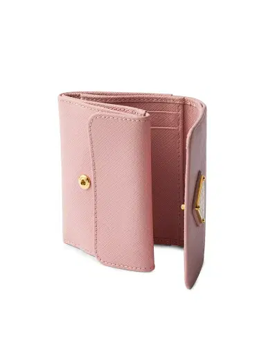 Prada Women's Small Saffiano Leather Wallet - Pink | Thumbnail 4 Prada Women's Small Saffiano Leather Wallet - Pink | Thumbnail 4