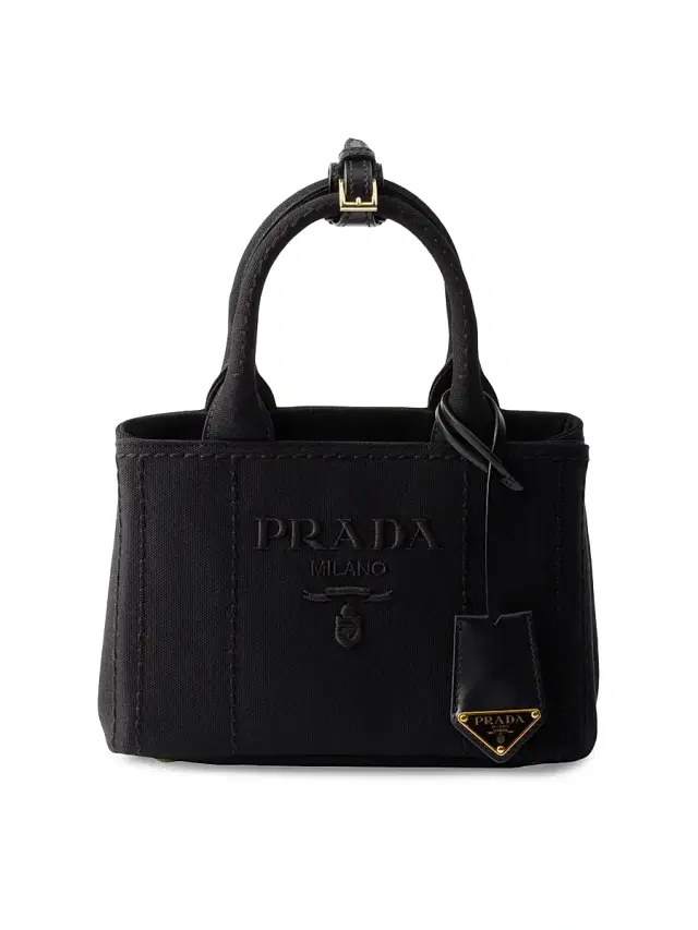 Women's Jardiniere Mini Cotton Canvas Top Handle Bag - Black