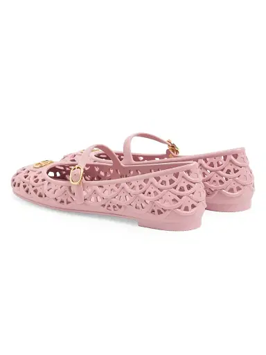 Valentino Garavani Women's Ondette Rubber 5MM Ballerinas with Scallop Pattern - Pink | Thumbnail 3