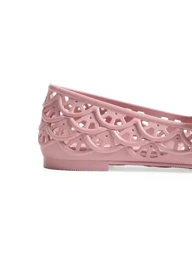 Valentino Garavani Women's Ondette Rubber 5MM Ballerinas with Scallop Pattern - Pink | Thumbnail 6