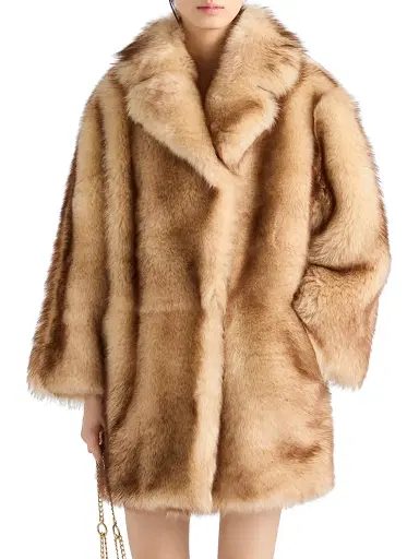 Prada Women's Shearling Caban Coat - Beige | Thumbnail 2 Prada Women's Shearling Caban Coat - Beige | Thumbnail 2