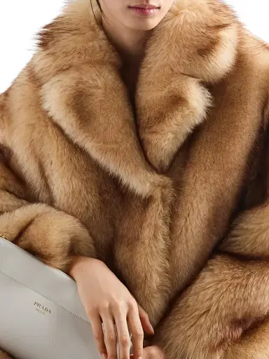 Prada Women's Shearling Caban Coat - Beige | Thumbnail 6 Prada Women's Shearling Caban Coat - Beige | Thumbnail 6