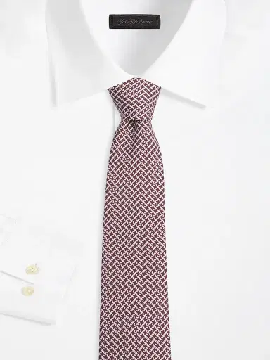 Isaia Men's Micro Houndstooth Silk Tie - Purple White | Thumbnail 2 Isaia Men's Micro Houndstooth Silk Tie - Purple White | Thumbnail 2