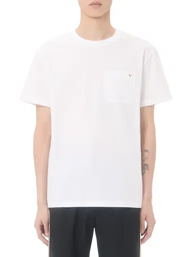 Valentino Garavani Men's Cotton T-Shirt with VGold - White - Size XL | Thumbnail 2 Valentino Garavani Men's Cotton T-Shirt with VGold - White - Size XL | Thumbnail 2