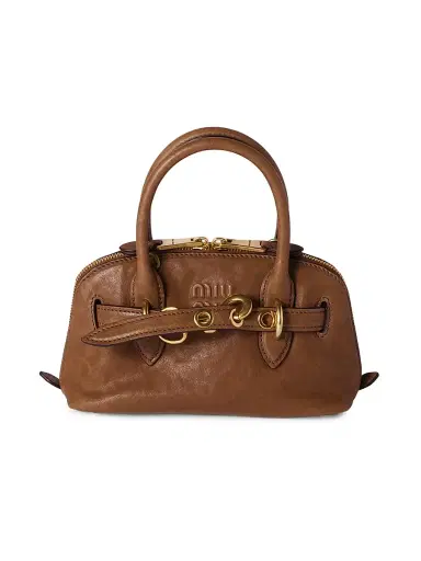 Miu Miu Women's Aventure Mini Nappa Leather Top Handle Bag | Thumbnail 1