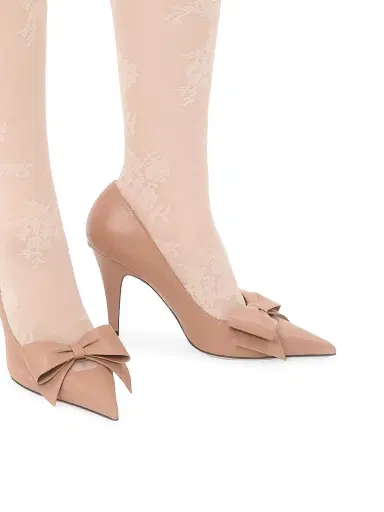 Valentino Garavani Women's Bowow 100MM Pumps in Kidskin - Rose Cannelle - Size 11 | Thumbnail 7