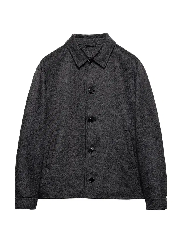 Men's Cashmere Blouson Jacket - Grey