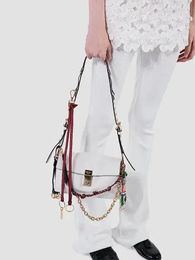 Prada Women's Soft Sound Leather Shoulder Bag - White | Thumbnail 6 Prada Women's Soft Sound Leather Shoulder Bag - White | Thumbnail 6