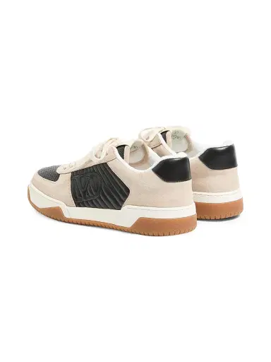 Valentino Garavani Men's Sparry Sneakers in Split Leather and Nappa - Black Beige - Size 5 | Thumbnail 3 Valentino Garavani Men's Sparry Sneakers in Split Leather and Nappa - Black Beige - Size 5 | Thumbnail 3