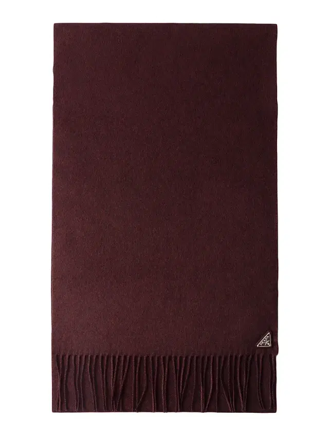 Prada Men's Silk and Cashmere Scarf - Dark Red