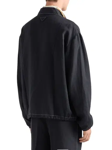 Prada Men's Cotton Blouson Jacket - Black - Size Medium | Thumbnail 3