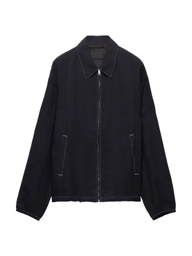 Prada Men's Cotton Blouson Jacket - Black - Size Medium | Thumbnail 1