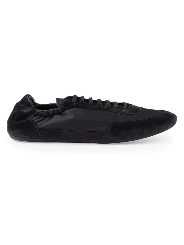 Prada Women's Collapse Re-Nylon and Suede Sneakers - Black