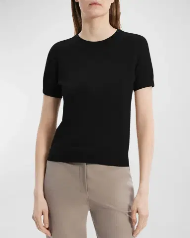 Theory Regal Merino Wool Short-Sleeve Crew T-Shirt | Thumbnail 3