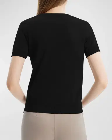 Theory Regal Merino Wool Short-Sleeve Crew T-Shirt | Thumbnail 5