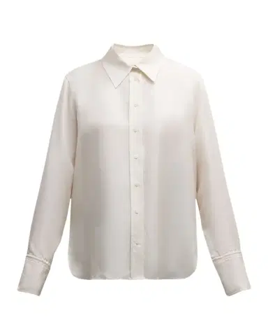 Argent Button-Down Silk Twill Blouse | Thumbnail 1