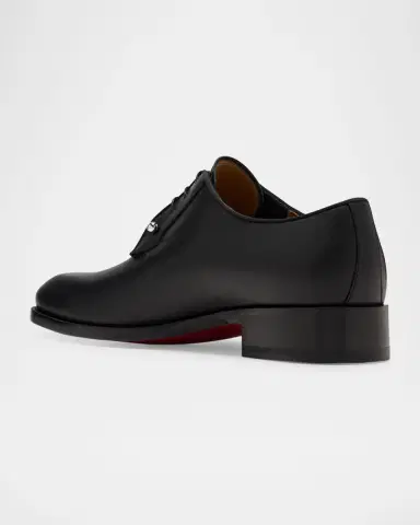 Christian Louboutin Men's Chambeliss Collar-Pin Leather Derby Shoes | Thumbnail 4