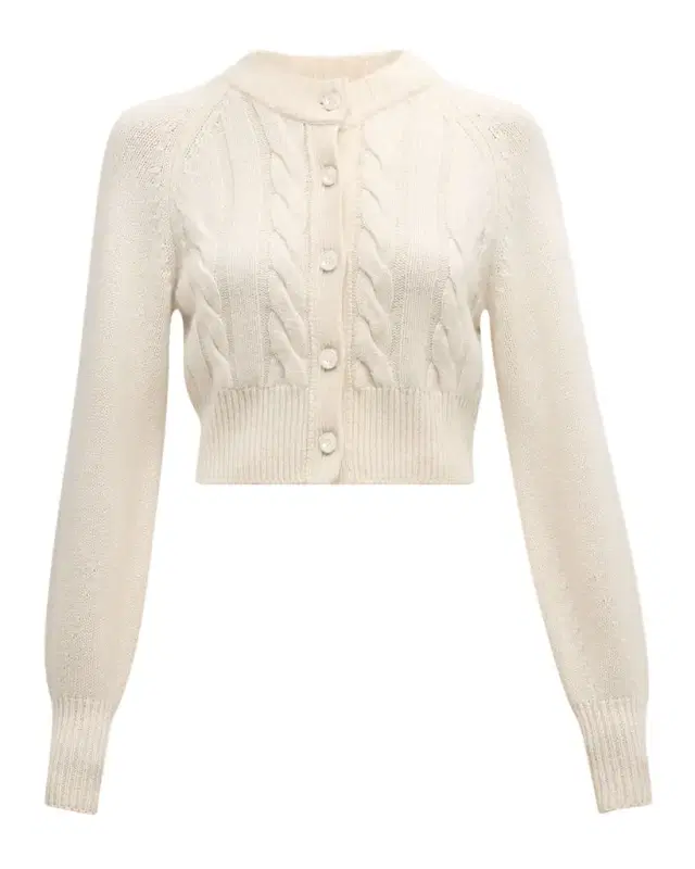 Rita Cropped Wool and Cashmere Cable-Knit Cardigan