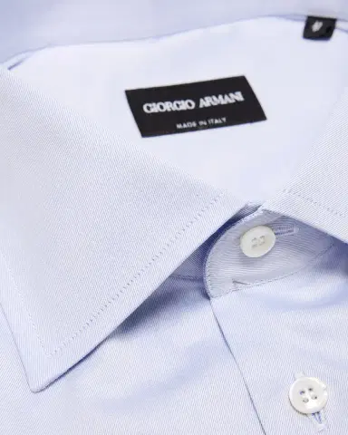 Giorgio Armani Men's Solid Cotton Dress Shirt | Thumbnail 2