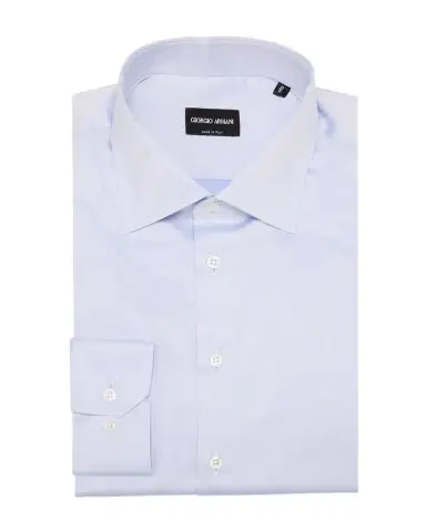 Giorgio Armani Men's Solid Cotton Dress Shirt | Thumbnail 1