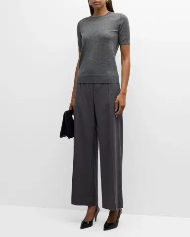 Neiman Marcus Cashmere Collection Superfine Cashmere Crop Sweater | Thumbnail 2 Neiman Marcus Cashmere Collection Superfine Cashmere Crop Sweater | Thumbnail 2