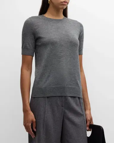 Neiman Marcus Cashmere Collection Superfine Cashmere Crop Sweater | Thumbnail 4 Neiman Marcus Cashmere Collection Superfine Cashmere Crop Sweater | Thumbnail 4