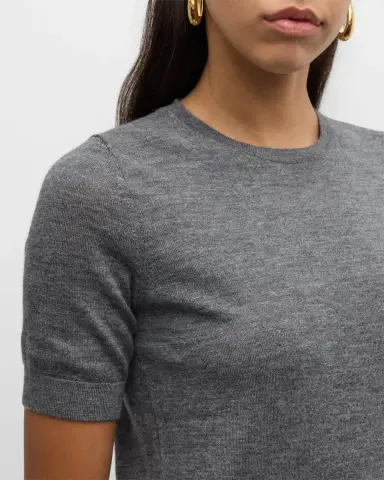 Neiman Marcus Cashmere Collection Superfine Cashmere Crop Sweater | Thumbnail 5 Neiman Marcus Cashmere Collection Superfine Cashmere Crop Sweater | Thumbnail 5