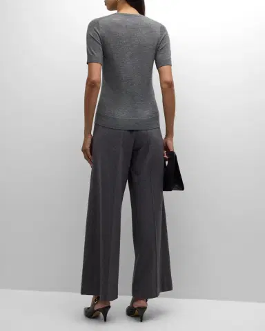 Neiman Marcus Cashmere Collection Superfine Cashmere Crop Sweater | Thumbnail 6 Neiman Marcus Cashmere Collection Superfine Cashmere Crop Sweater | Thumbnail 6