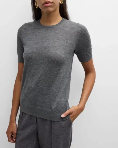 Neiman Marcus Cashmere Collection Superfine Cashmere Crop Sweater | Thumbnail 7 Neiman Marcus Cashmere Collection Superfine Cashmere Crop Sweater | Thumbnail 7