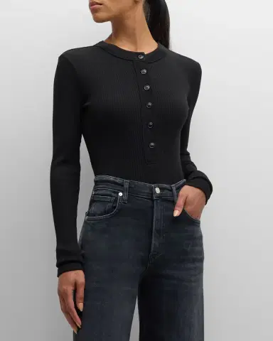 Citizens of Humanity Varra Long-Sleeve Henley Top | Thumbnail 4