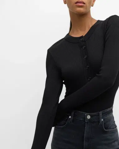 Citizens of Humanity Varra Long-Sleeve Henley Top | Thumbnail 7